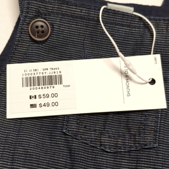 NWT Janie and Jack Dark Denim Baby Boy Overalls - Picture 4 of 4